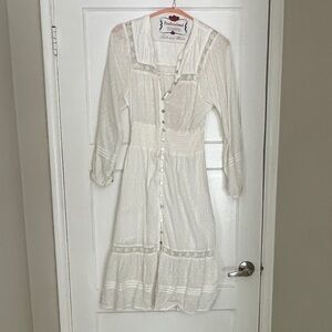 Cleobella White Long Sleeve Dress